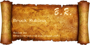 Bruck Rubina névjegykártya